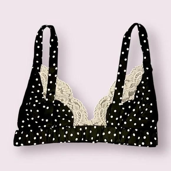 Vintage Victoria’s Secret 1980s Polka Dot Lace 3-Piece Set Robe Shorts Bra Small - Picture 9 of 16